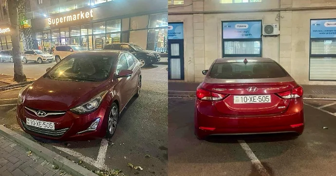 Parkinqdə iki avtomobilin yerini zəbt edən sürücü 10 XE 505 FOTO