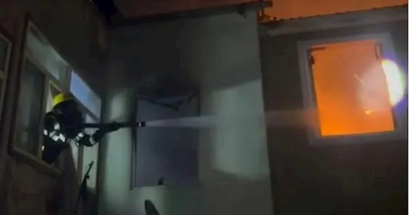 Nərimanovda ev yanıb, 2 nəfər xəsarət alıb Video