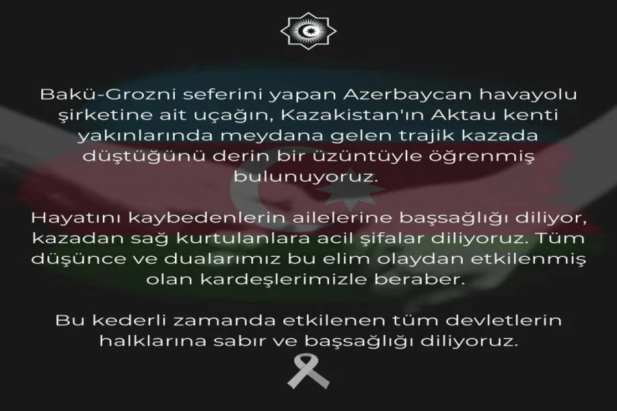 525ci qəzet TDT Aktauda AZALın təyyarəsinin qəzaya uğraması ilə bağlı başsağlığı verib