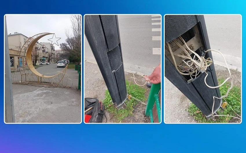 Bakıda svetoforların elektrik xəttinə müdaxilə olunub Xəbərdarlıq (FOTO)