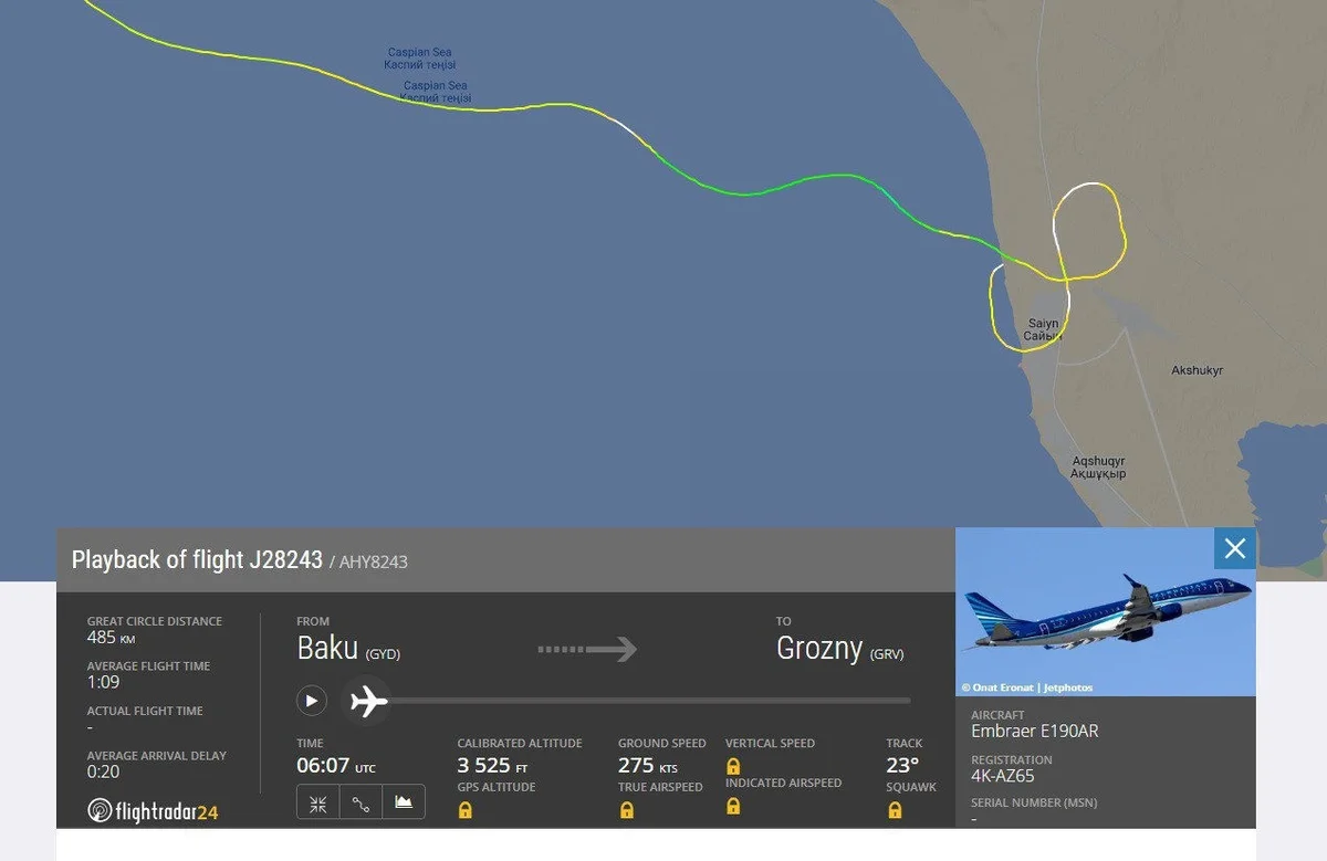 Flightradar опубликовал маршрут самолета перед крушением ВИДЕО