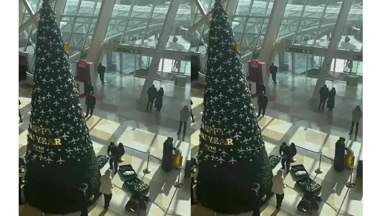 Qəzadan sonra Bakı aeroportunda yolka söküldü Video