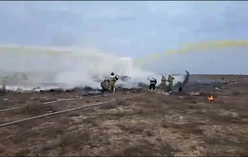 Qazaxıstan FHN qəzanın baş verdiyi ərazidən görüntülər yayıb AZƏRTAC Video Azərbaycan Dövlət İnformasiya Agentliyi