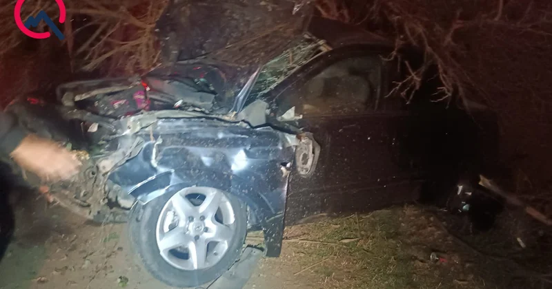 “Opel” ağaca çırpılıb arxa düşdü Sürücünün vəziyyəti ağırdır
