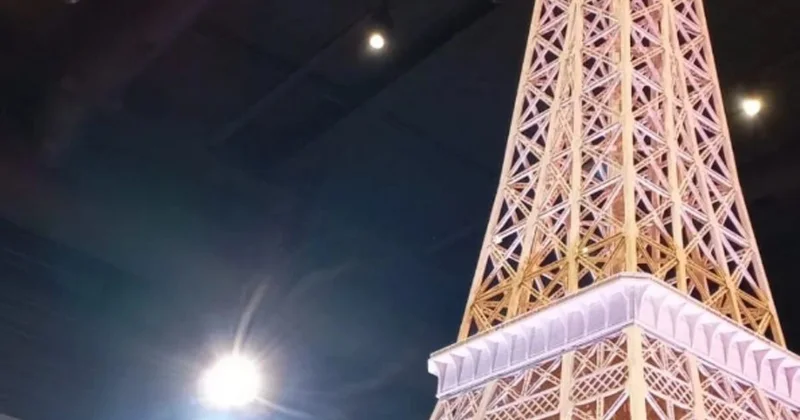 Amerikalı yeniyetmə diş çöplərindən Eyfel qülləsi quraraq dünya rekordu qırdı