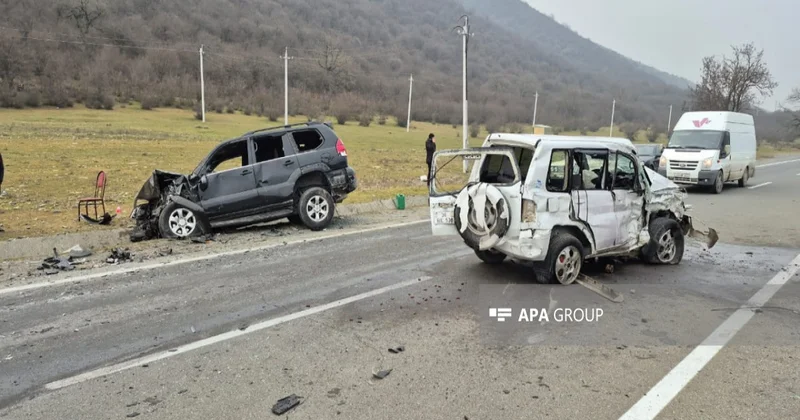 Qəbələdə yol qəzası olub, xəsarət alanlar var FOTOLAR