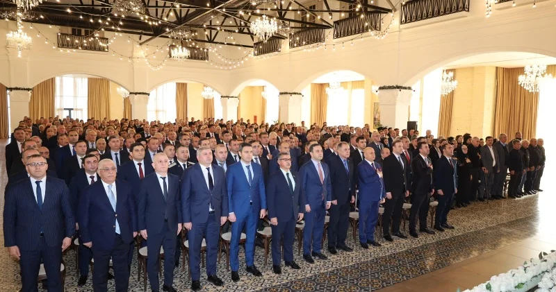 Novruz Aslanov İsmayıllıda hesabat yığıncağınada iştirak etdi FOTOLAR