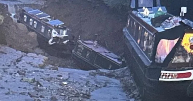 200 illik bənd çöküb, qayıqlar çuxura düşüb