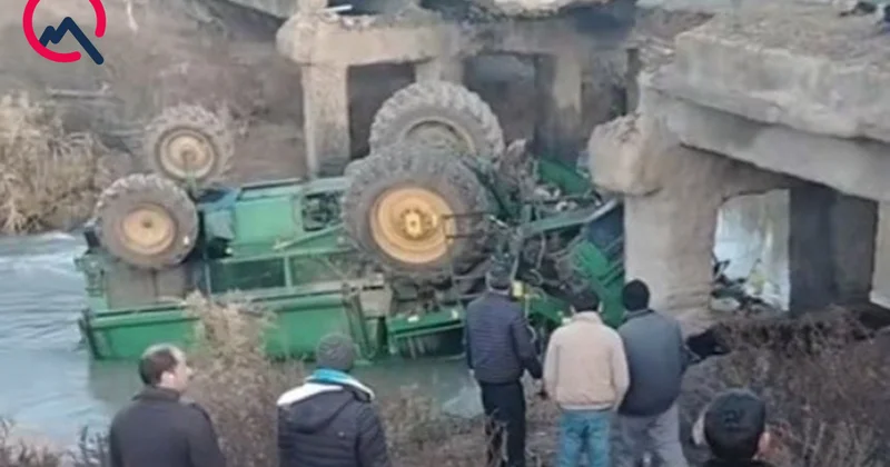 Körpü uçdu, kanala düşən kombayn sürücüsü öldü Foto