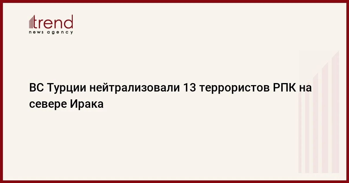 ВС Турции нейтрализовали 13 террористов РПК на севере Ирака