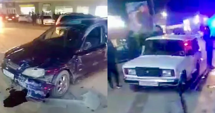 Xaçmazda “Opel”lə toqquşan “VAZ” səkiyə çıxdı VİDEO