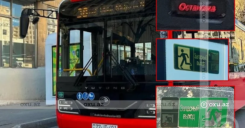 Bakıda 38 nömrəli xətt avtobuslarında məlumatlandırıcı lövhələr niyə RUSCADIR?