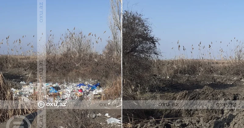 Ucarın Qarabörk kəndində TULLANTI PROBLEMİ: Ərazini təmizləyən yoxdur