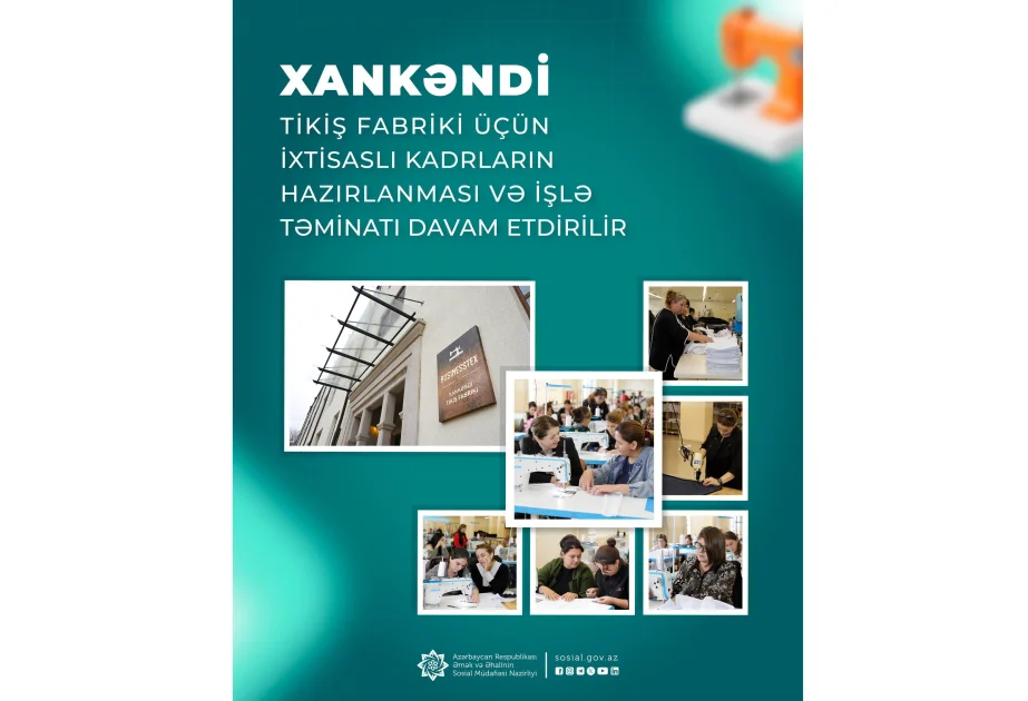 Peşə kurslarını bitirən 300 nəfər Xankəndi tikiş fabrikində işlə təmin edilib