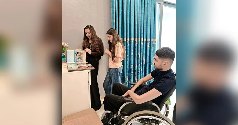 Leyla Əliyeva qızı ilə Rəvan Əzizovun evində Fotolar