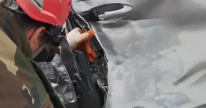 Xaçmazda qəzada 74 yaşlı qadın maşında sıxılı vəziyyətdə qalıb VİDEO