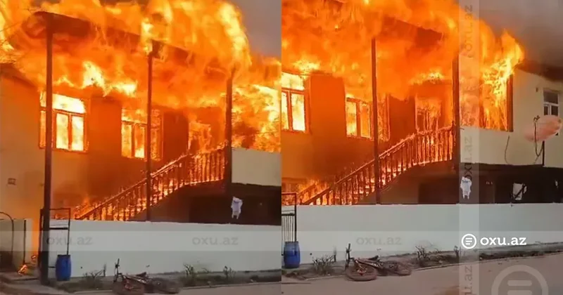 В Товузе жилой дом сгорел дотла ВИДЕО