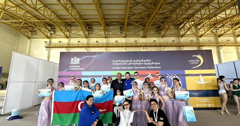 Tbilisidə gimnastlarımız birinci yer tutublar FOTO