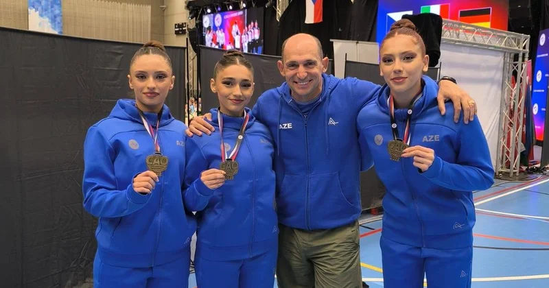 Aerobika gimnastlarımız Çexiyada qızıl medal qazanıblar FOTO