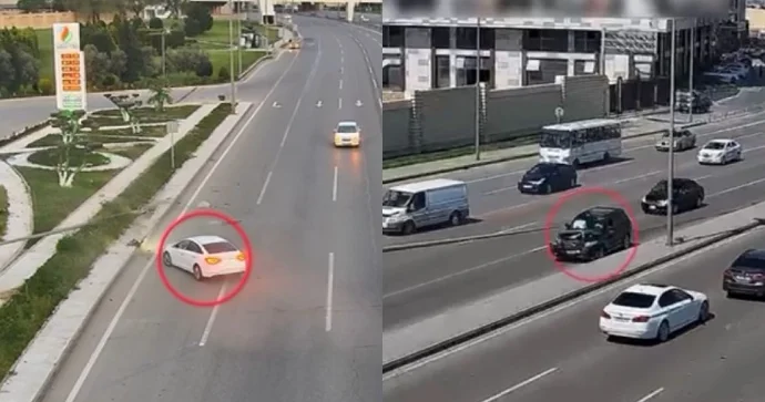 Diqqəti yolda olmayan sürücülərin törətdiyi qəzalar REAL VİDEO