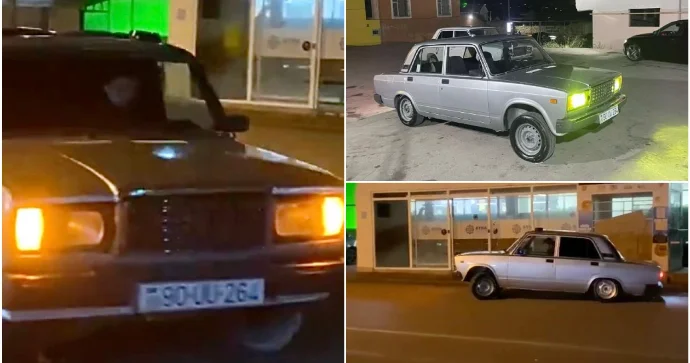 “VAZ”ın damına sayrışaq işıq quraşdırıb qabağı göydə sürür 90 UU 264 VİDEO