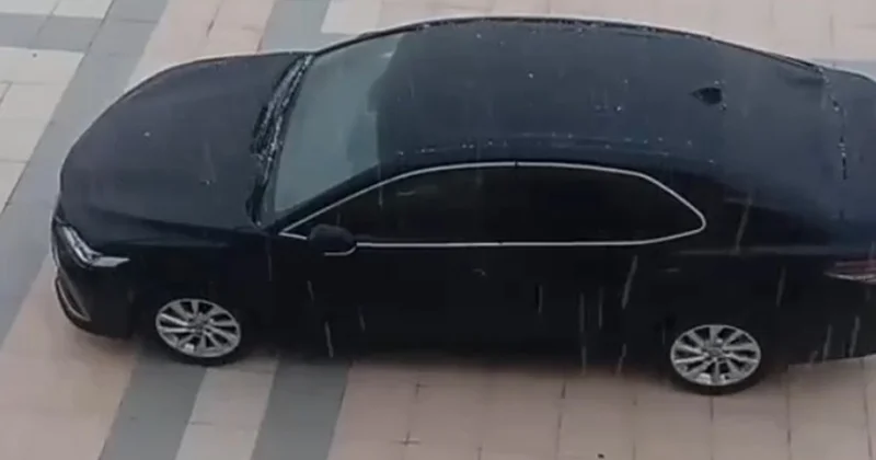 Sumqayıta güclü dolu və leysan düşdü Video