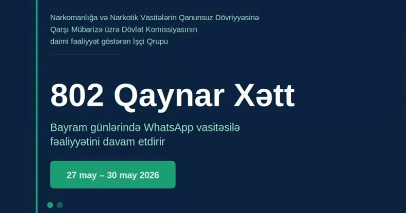 Bayram günlərində 802 Qaynar Xətt i vətəndaşlara vatsap üzərindən xidmət göstərəcək