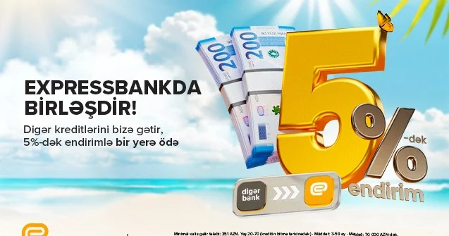 Bir neçə banka borcu olanlar üçün fürsət İllik 5% dək endirim