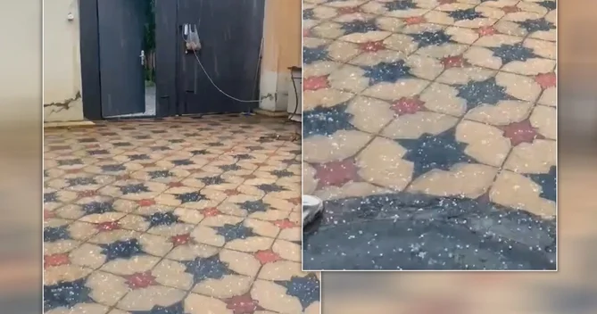 Sumqayıt şəhərinə güclü yağış və dolu yağır