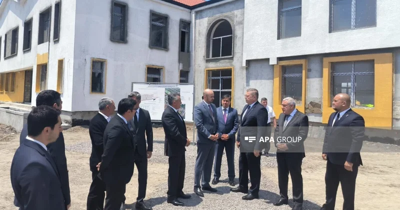 Rusiya nümayəndə heyəti Qubadlıda tikilən uşaq bağçasında görülən işlərlə tanış olub