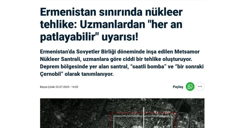Мецаморская АЭС источник серьезной ядерной угрозы турецкий телеканал