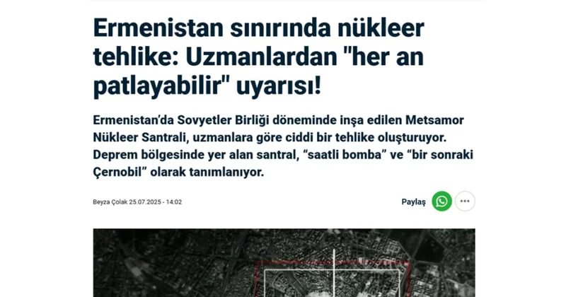 NTV telekanalı: Metsamor AES ciddi nüvə təhlükəsi mənbəyidir