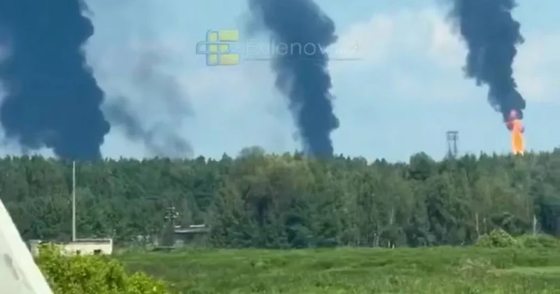 Ukrayna sərhədindən 2 min kilometr uzaqda yerləşən neft emalı zavoduna dron zərbəsi VİDEO