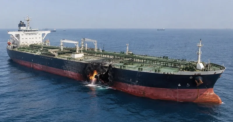 Radarını söndürən tanker Hörmüz boğazında minaya düşüb