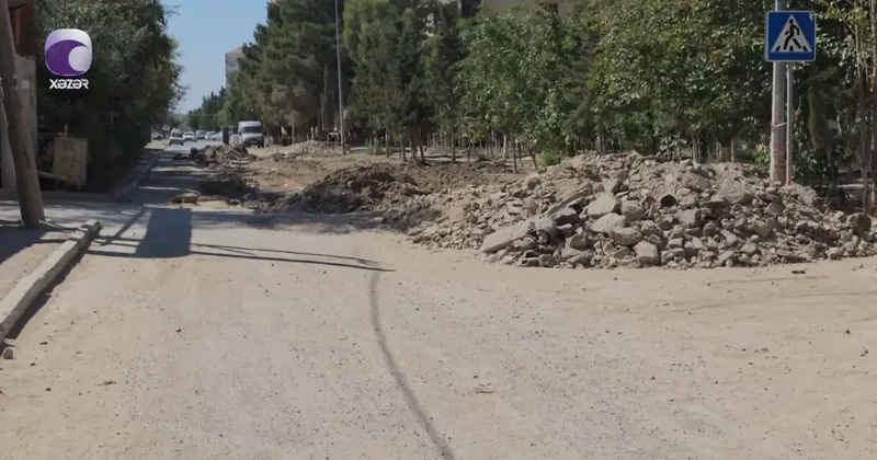 Sumqayıtda aylar öncə qazılan yol hələ də bərpa edilmir VİDEO