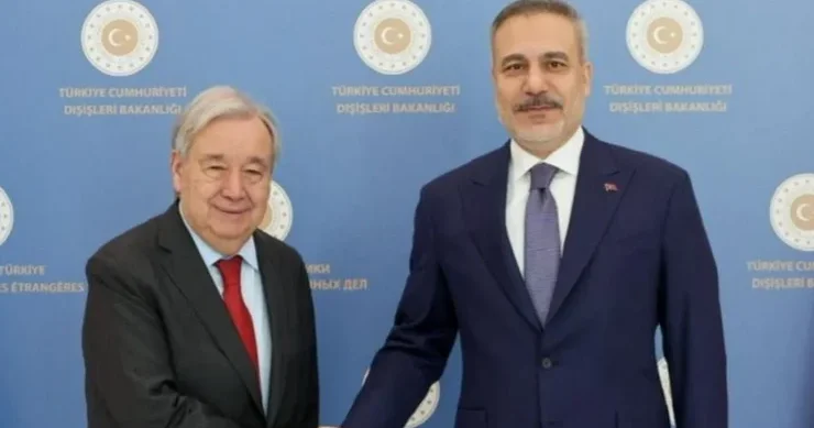 Hakan Fidanla BMT Baş katibi Suriya və Kipri müzakirə ediblər