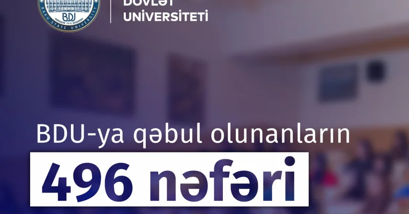 BDU ya qəbul olanların 496 nəfəri 600 dən yuxarı bal toplayıb