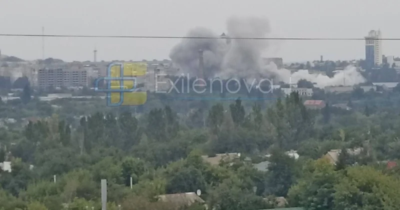 Массированный удар по Донецку видео