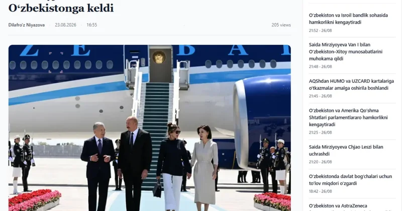 Özbəkistan mətbuatı Azərbaycan Prezidentinin dövlət səfərinin nəticələrini geniş işıqlandırıb