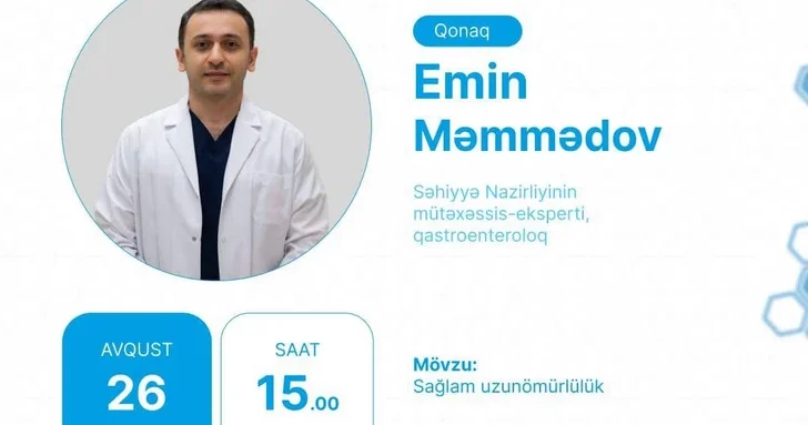 Специалист Минздрава Азербайджана в прямом эфире расскажет о здоровом долголетии АНОНС