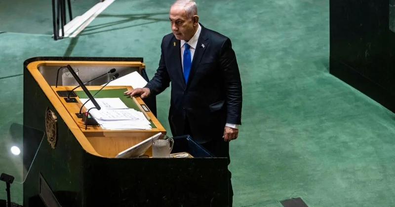 Netanyahu tribunaya çıxdı, insanlar zalı tərk etdilər (VİDEO)