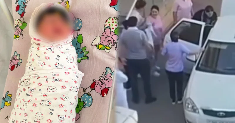 4 cü uşağı maşında doğuldu Video