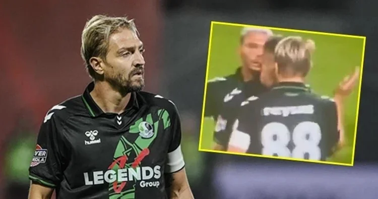Komanda yoldaşına şillə vuran Caner Erkin qırmızı vərəqə aldı VİDEO