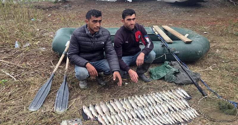 Qanunsuz balıq ovu edən bir qrup şəxs saxlanıldı Fotolar