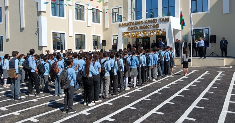 Heydər Əliyev Fondu tərəfindən Saatlının ucqar kəndində yeni məktəb binası inşa olunub FOTO