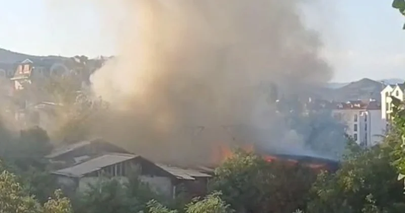 Xankəndidə yanğın oldu Video