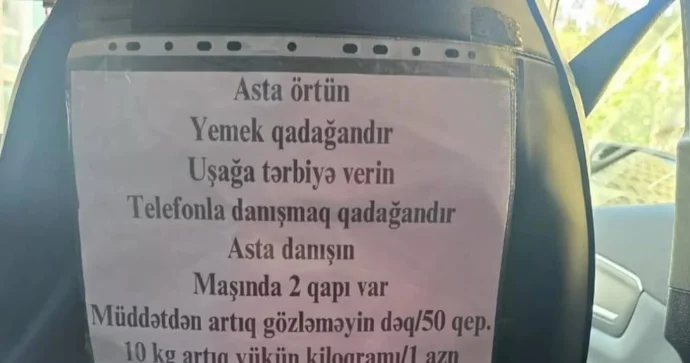 Bakıda taksi sürücüsünün qeyri adi tələbləri sərnişinləri təəccübləndirdi FOTO