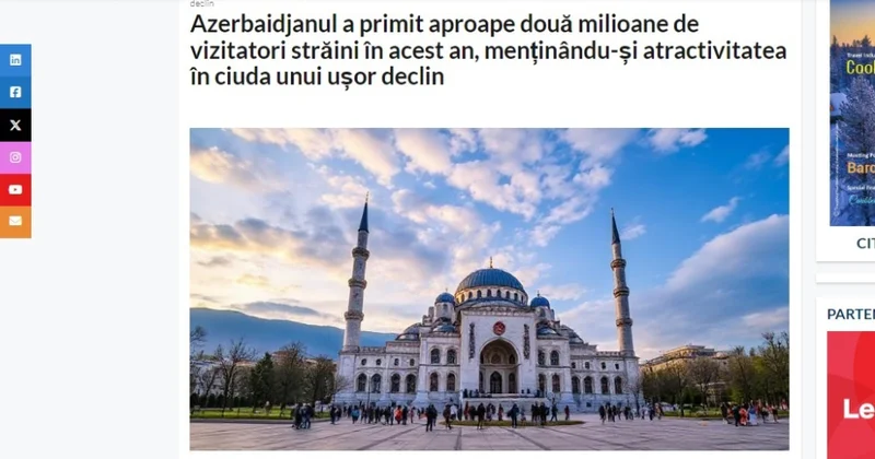 Rumıniyanın “Travel and Tour World” nəşri: Azərbaycanın turizm potensialı artmaqda davam edir