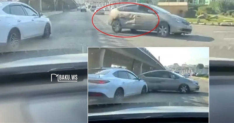 В Баку на известном перекрестке произошло очередное ДТП ВИДЕО