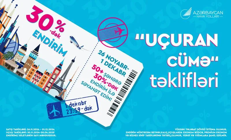 AZALdan “Uçuran Cümə” kampaniyası 30%dək endirim